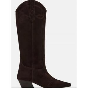 NEW STEVE MADDEN women's dollie western boot in chocolate suede